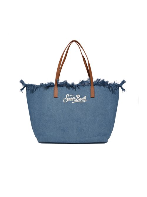Borsa City regular in tessuto denim di cotone con frange Mc2 Saint Barth | CBF000100436L